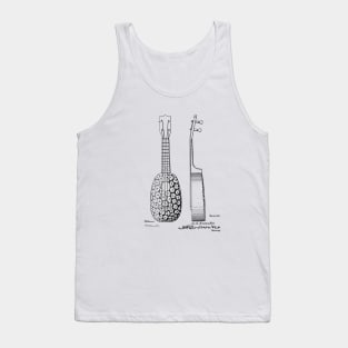 Ukelele Vintage Patent Hand Drawing Tank Top